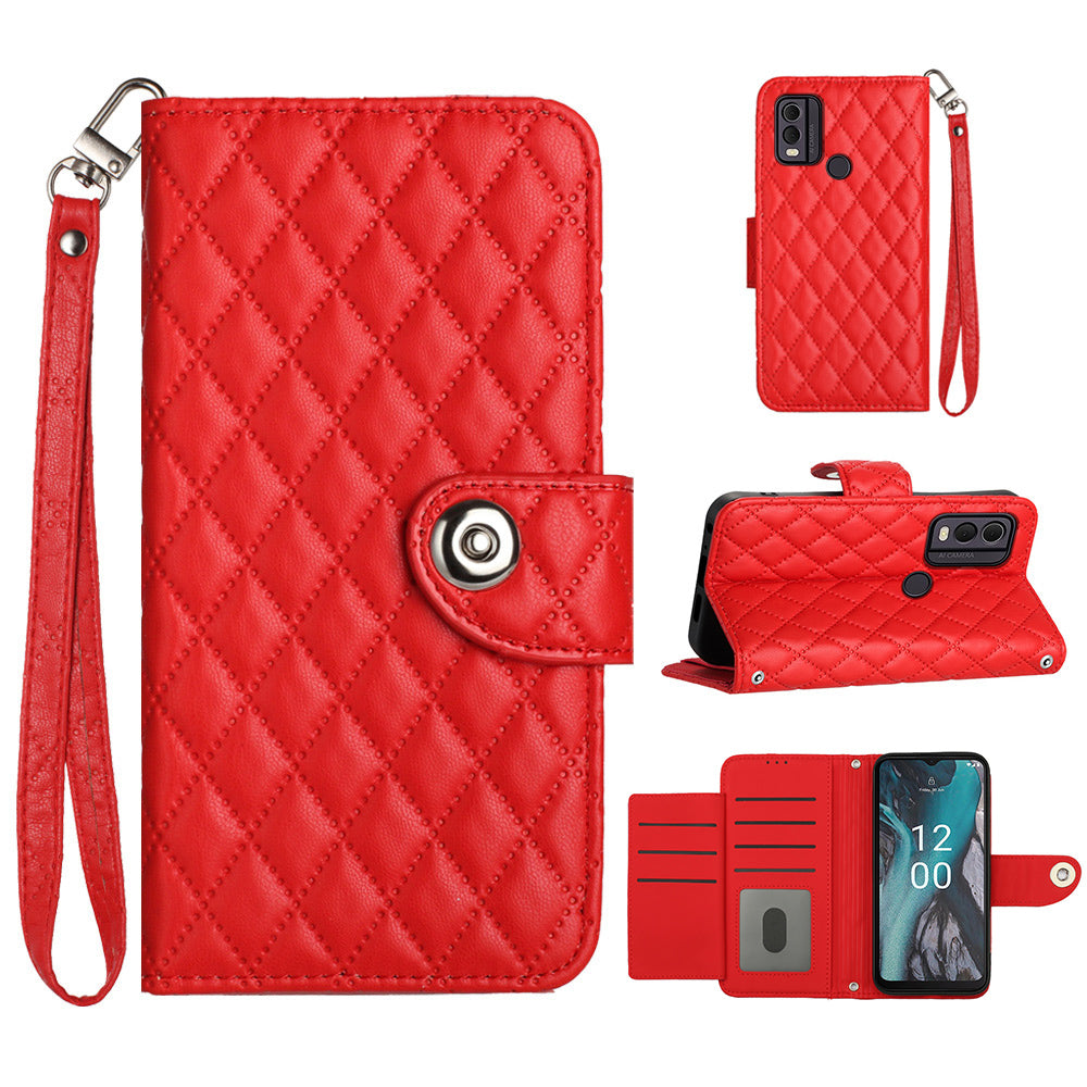 YB Imprinting Series-8 for Nokia C22 Leather Case with Hand Strap Wallet 7 Card Slots Cover YB Imprinting Series-8 for Nokia C22 Leather Case with Hand Strap Wallet 7 Card Slots Cover